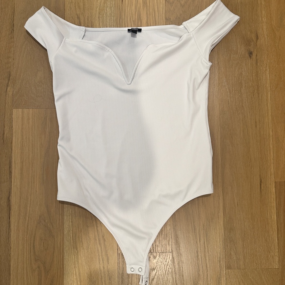 Express White Off-Shoulder Bodysuit